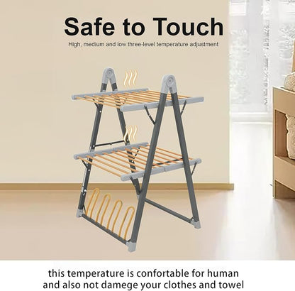 Electric Heated Clothes Drying Rack, Foldable Heated Garment Dryer - Image 6