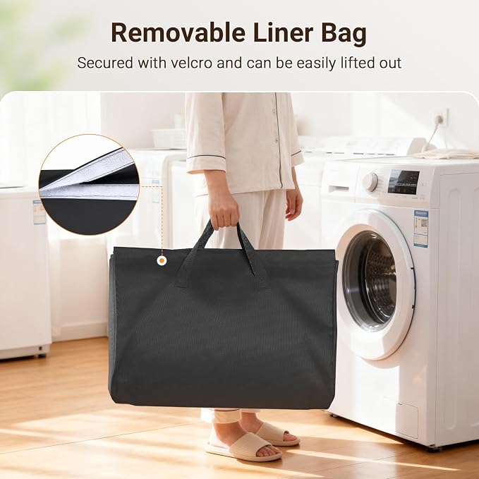 ELYKEN 120L Vertical Rolling Laundry Hamper - Image 4