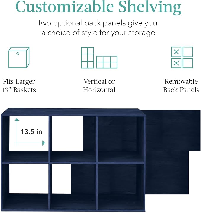 Best Choice Products Kids Bookcase 6-Cube Storage Organizer, 13.5in Shelf - Image 3
