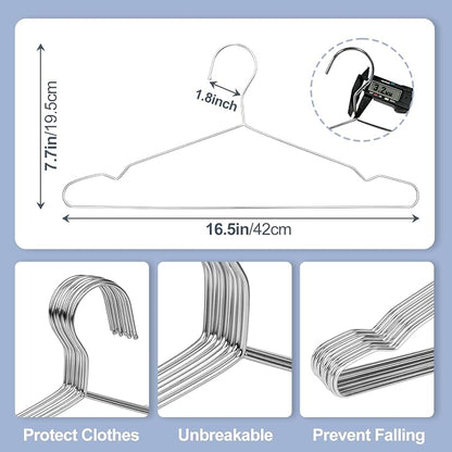 Heavy Duty 100 Pack Clothes Hangers, Space Saving & Non-Slip Wire Hanger - Image 2