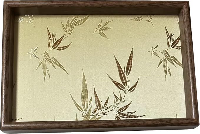Bamboo Embroidered Decorative Tray by Unknown