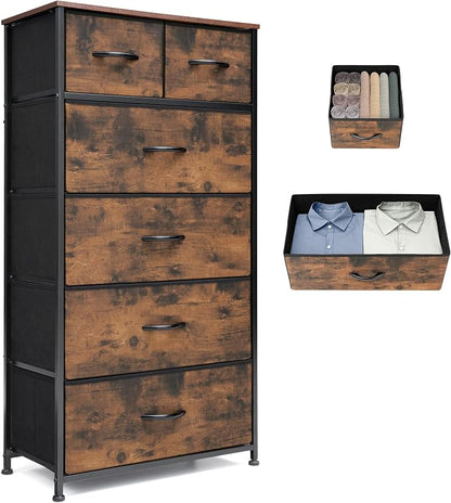Tall Dresser for Bedroom, Fabric Storage Tower by VredHom