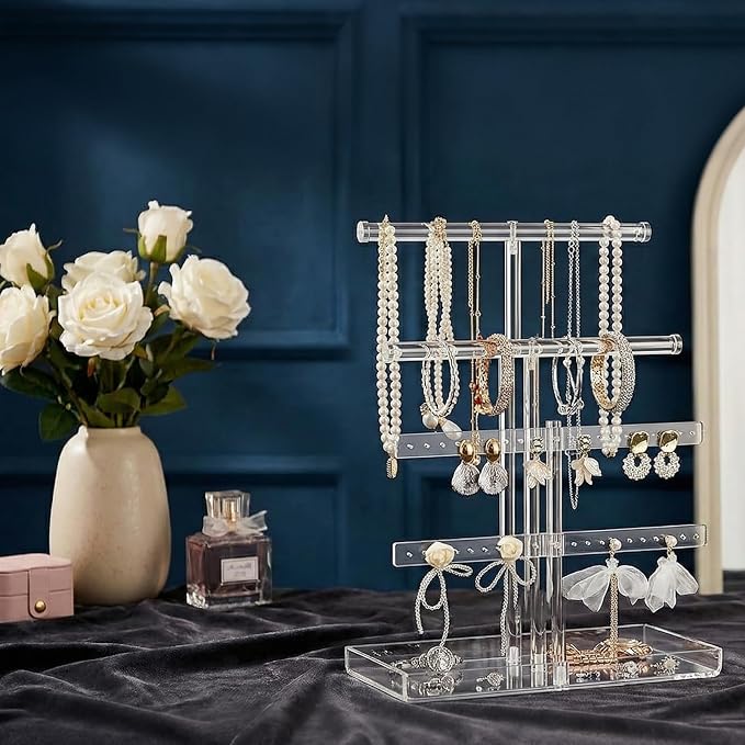4-Tier Acrylic Jewelry Organizer Stand - Image 2