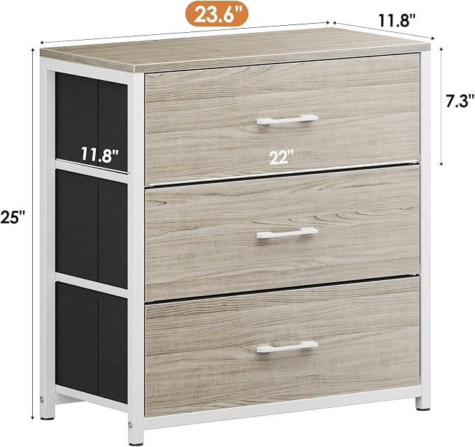 Nightstand, End Table, Bedside Table, Tall Fabric Dresser - Image 2