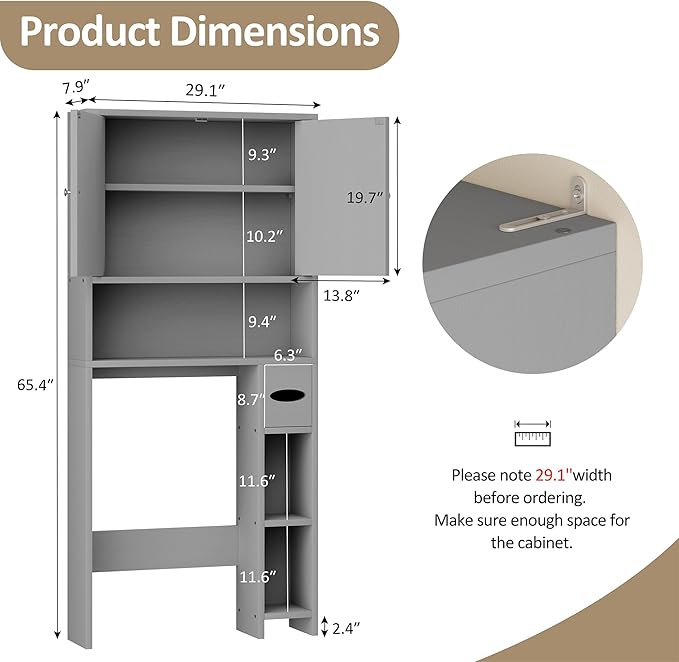 Farmhouse Storage Cabinet Over Toilet - Image 2