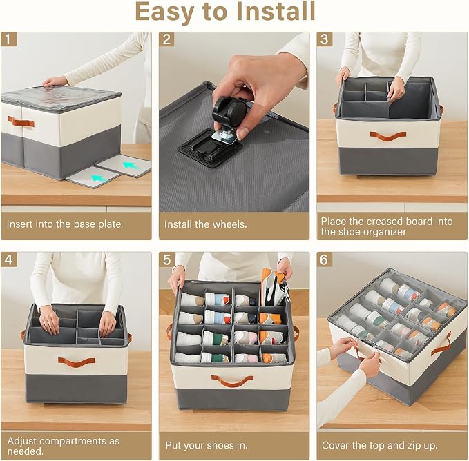 INSTY 2 Pack Shoe Organizer for Closet, Shoe Storage Organizer - Image 7