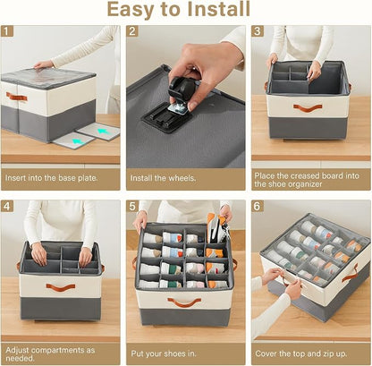 INSTY 2 Pack Shoe Organizer for Closet, Shoe Storage Organizer - Image 7