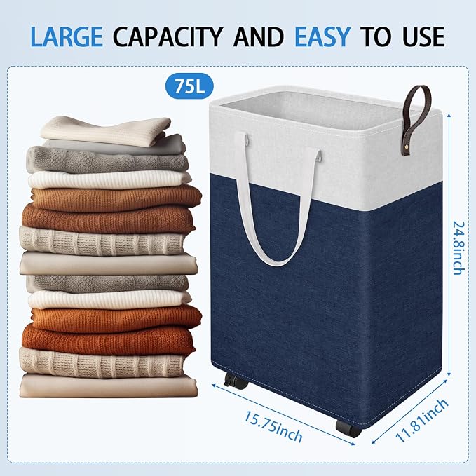 HomeHacks 75L Rolling Laundry Basket - Image 2