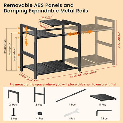 Under Sink Organizer and Storage 16.5"-30.7" Expandable Length, Adjustable - Image 2