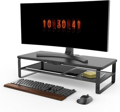 Monitor Stand with drawer, 2-Tier Monitor Stand Riser with Phone Holder and - Image 3