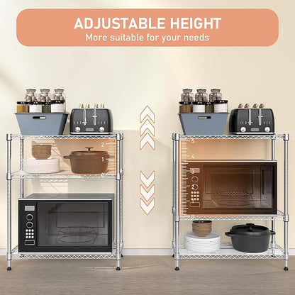 750 lbs 3 Tier Storage Rack Metal Wire Shelving Unit, Storage Standing Shelf - Image 7