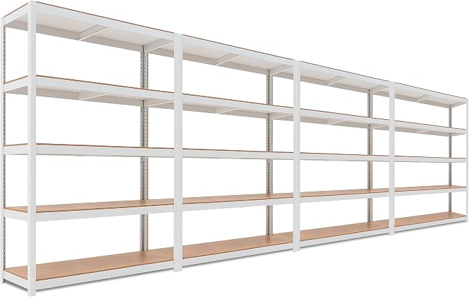 HOMEDANT House Lift-Beam White 48" Wide Boltless Heavy Duty Garage Storage by TheBestOrganizingSolution