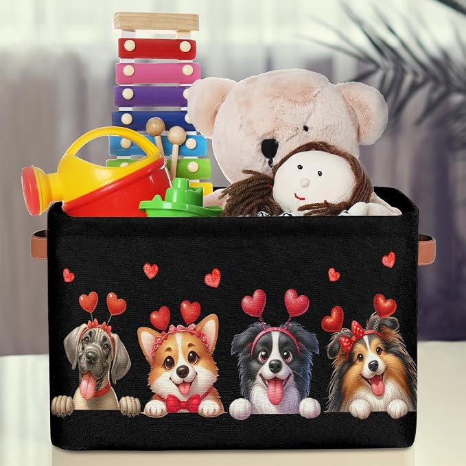 Pardick Basket Storage Bins Cute Animal Dog Rectangle Cube Basket Box Kids - Image 3