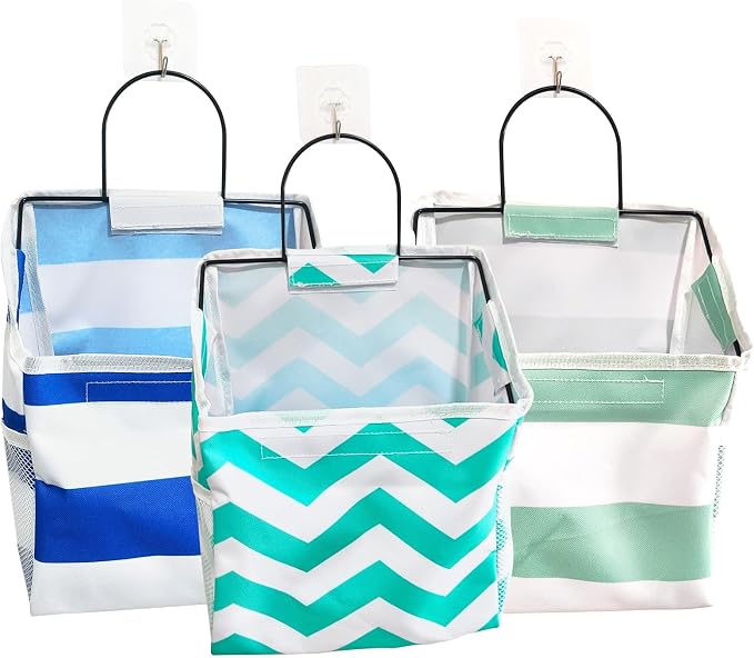 Wall-Hanging Storage Bags, Desktop Organizer Basket Cotton Linen Hanging by RUIPBOTE