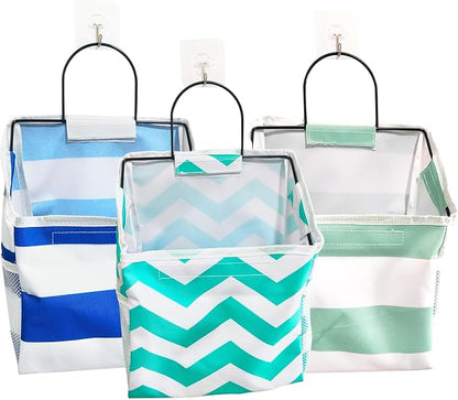 Wall-Hanging Storage Bags, Desktop Organizer Basket Cotton Linen Hanging by RUIPBOTE