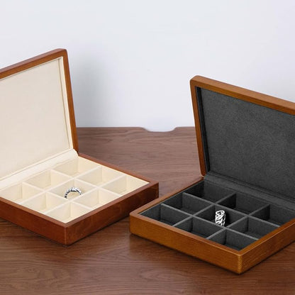 Oirlv Solid Wood Ring Jewelry Box Organizer Earrings Jewelry Drawer Organizer - Image 4