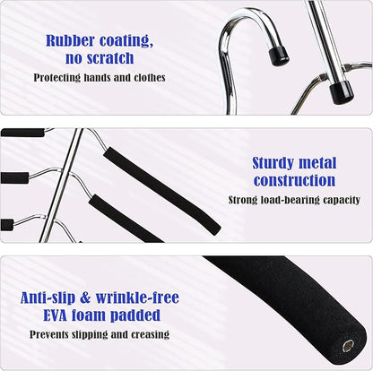 Hangers Space Saving Clothes Hanger 4 Packs Swing Arm Non Slip Padded Coat - Image 2