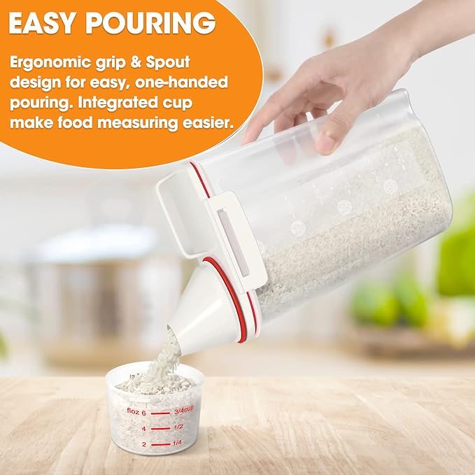 TBMax Rice Storage Container, Airtight Cereal Container Dispenser - Image 2