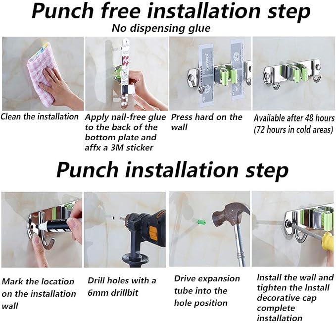 DGSL 1 PCS Broom Holder Wall Mount - Image 5
