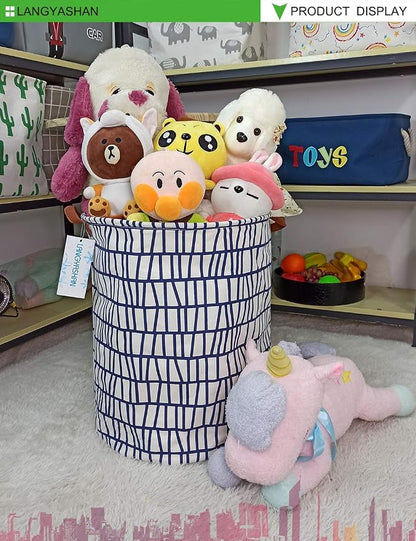 LANGYASHAN Laundry Basket Canvas Fabric Collapsible Organizer Basket - Image 3