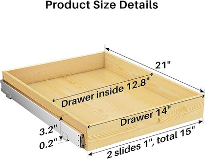 2Pack Pull Out Cabinet Organizer, Soft Close Wooden Slide Out Drawers - Image 2