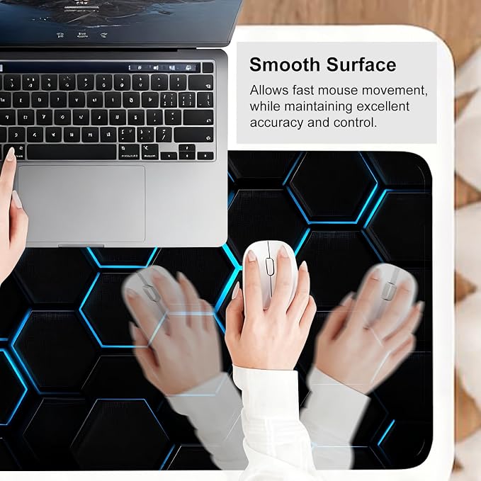 Gaming Mouse Pad – Large Extended Desk Mat 31.5 x 11.8 in– Futuristic Black - Image 6