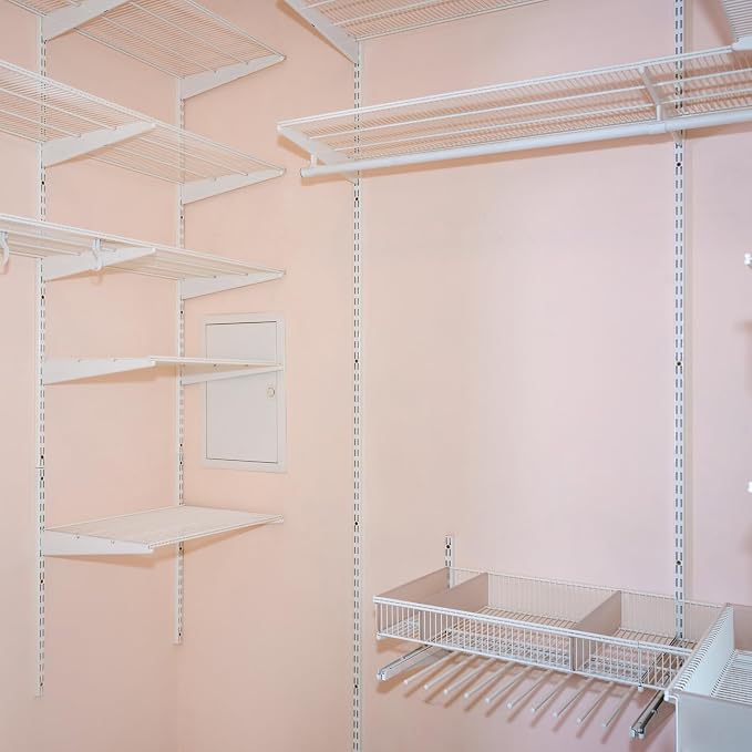 12 Pack 25 Inch Dual Track Upright Wall Shelving System Shelf Bracket Twin Slot - Image 2