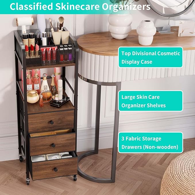 HapiRm Rolling Makeup Cart Organizer - Image 4