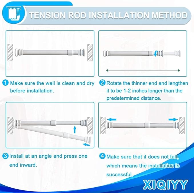 Small Shower Curtain Rod 16-28 Inch, Secure Fit - Image 4