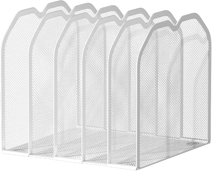White 5-Section File Folder Organizer by Unknown