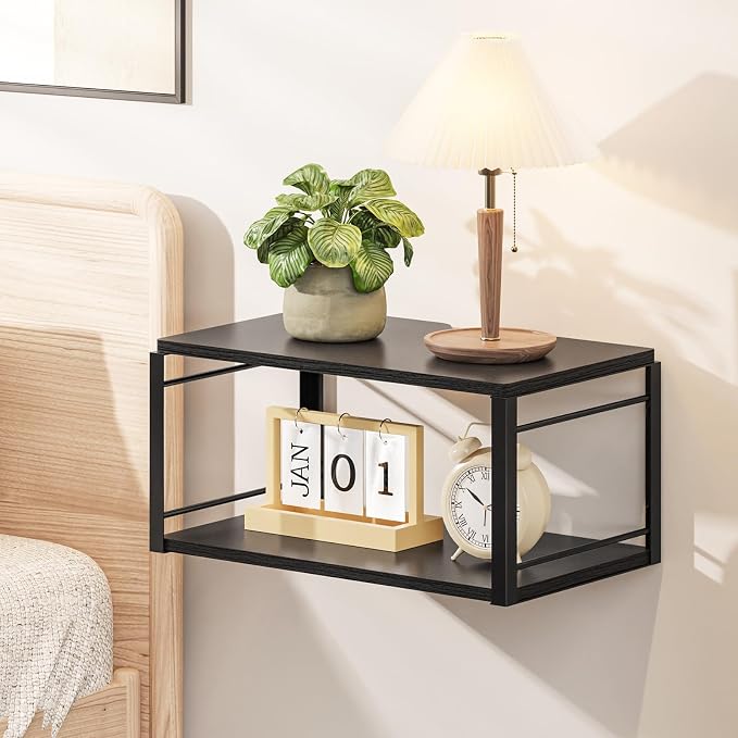 Floating Nightstand, Wood Bedside Shelf Wall Mounted Nightstand, Floating by NANAGIFTREE