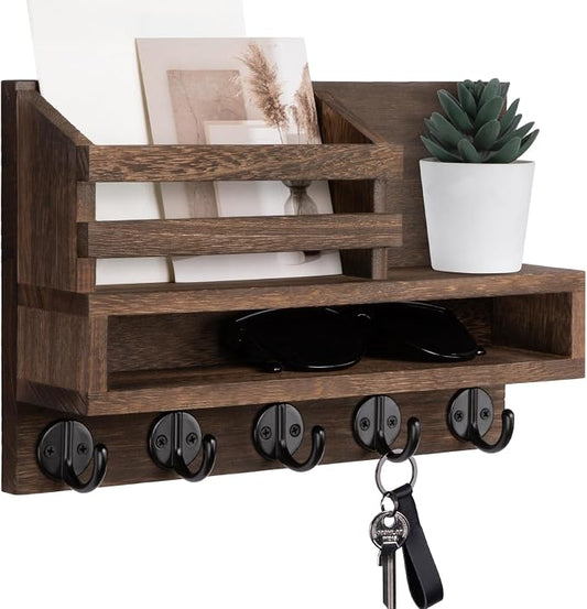 Key and Mail Holder Wall Mount, Key Hanger by Lucundm
