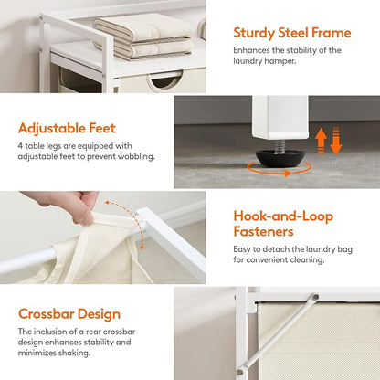 Lifewit Laundry Hamper 4 Section, 168L Pull out Laundry Clothes Basket Organizer - Image 4