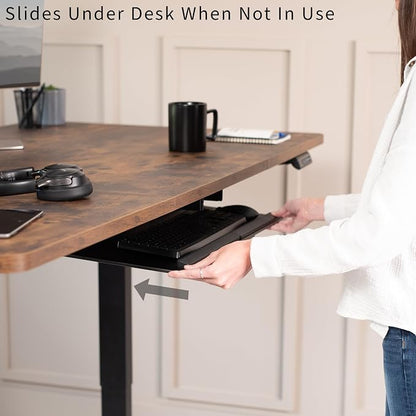 VIVO Adjustable Computer Keyboard and Mouse Platform Tray Deluxe Smooth Rolling - Image 6