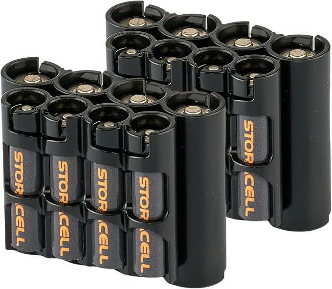 Storacell AA + AAA Combo Battery Storage Caddy and Dispenser, Holds 4 AA + 4 by Storacell