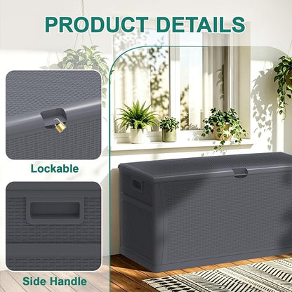 EHHLY 121 Gallon Outdoor Storage Box Large, Lockable Outside Storage Containers - Image 5