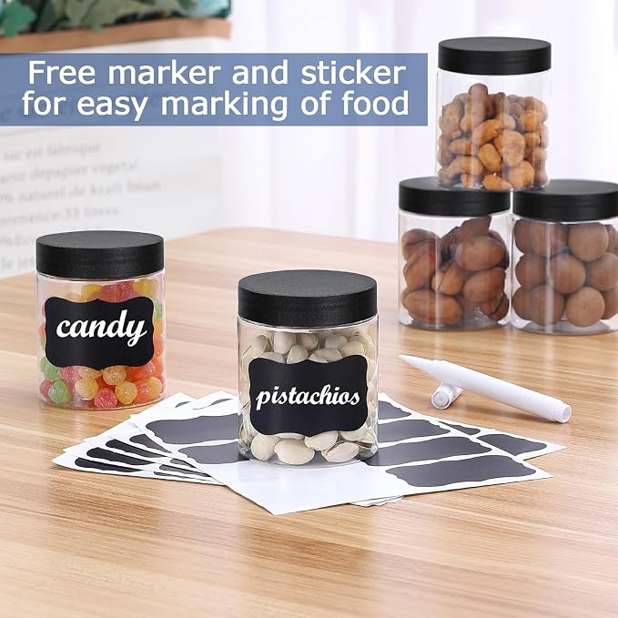 36PCS 8OZ Plastic Jars with Screw On Lids, Labels Refillable Empty Round Slime - Image 4