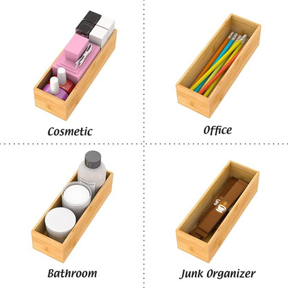 Bamboo Kitchen Drawer Organizer, Wooden Storage Box - Image 6