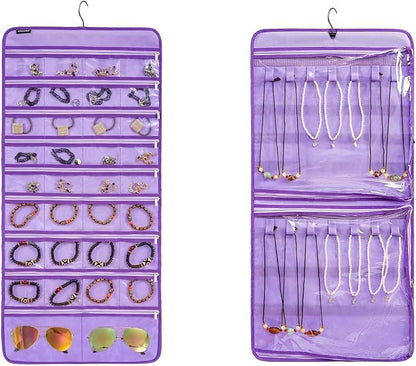 Dual-sided Hanging Jewelry Organizer Necklace Holder Jewelries Storage by ANZORG