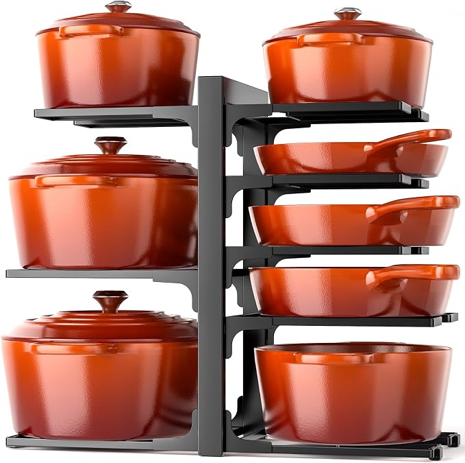 MUDEELA 8-Tier Pots and Pans Organizer under Cabinet, Adjustable Heavy Duty by MUDEELA