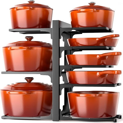 MUDEELA 8-Tier Pots and Pans Organizer under Cabinet, Adjustable Heavy Duty by MUDEELA
