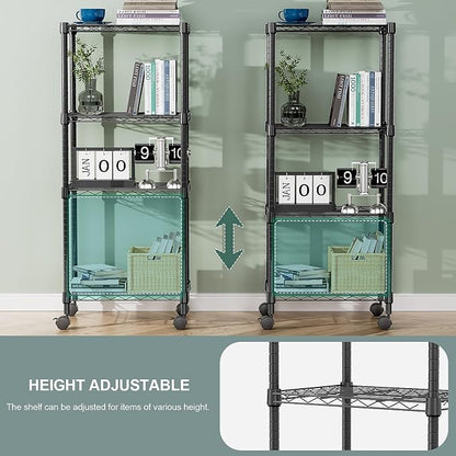 4-Shelf Adjustable Heavy Duty Steel Wire Rack, Adjustable Storage Shelving Unit - Image 6