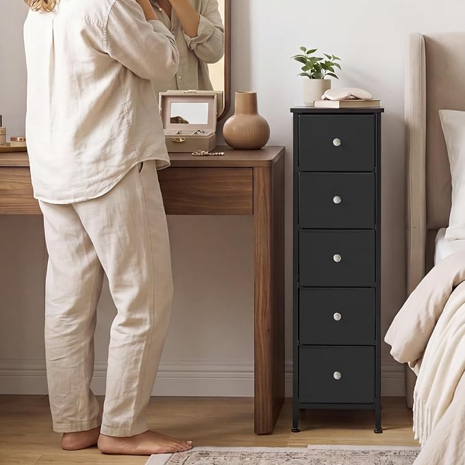 Fixwal Narrow Storage Cabinet, Narrow Nightstand Dresser - Image 4