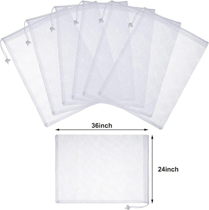 TecUnite 10 Pcs Mesh Bags Drawstring Laundry Bags Large Nylon Mesh Gift - Image 3