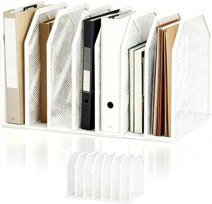 7-Grid Detachable Vertical File Organizer, Metal Mesh File Holder by Unknown