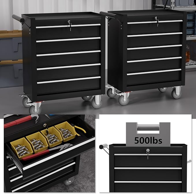 5-Drawer Tool Chest, Rolling Tool Cart - Image 6