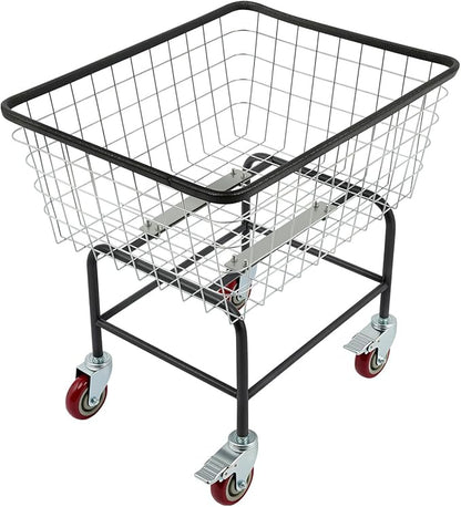 Wire Laundry Cart, 2 Bushel Wire Laundry Basket by Unknown
