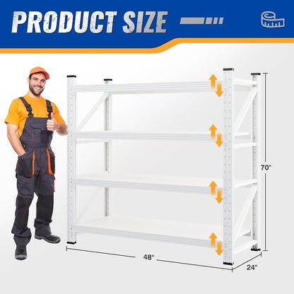 BYNSOE 48" W Storage Shelves 3000lbs Garage Metal Shelving Heavy Duty Garage - Image 2