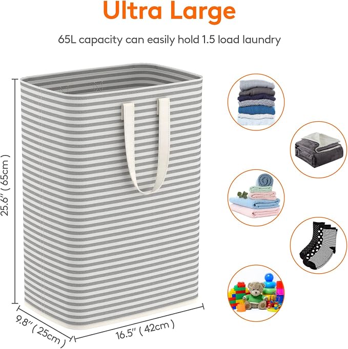 Lifewit 1 Pack Laundry Basket 65L Each, Collapsible Clothes Hamper - Image 3