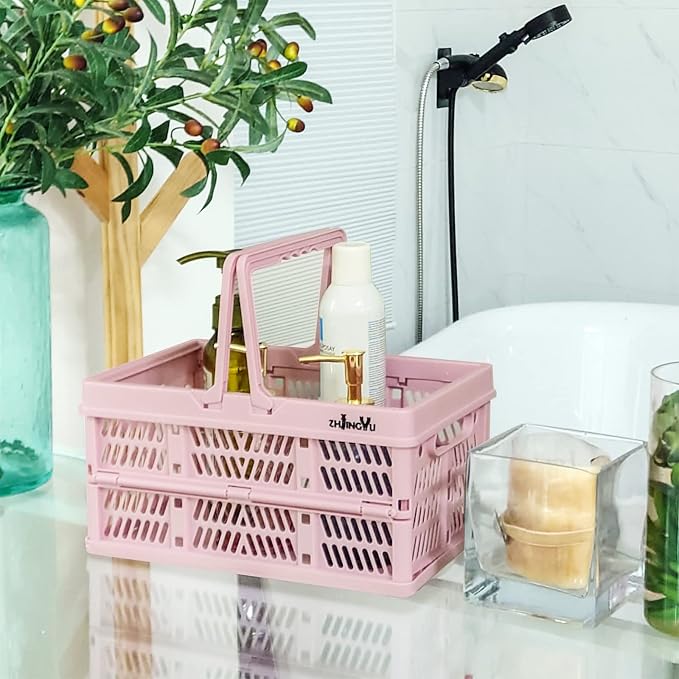ZHJINGYU crates for storage, plastic baskets for organizing, collapsible - Image 4